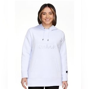 Reebok Women's Halogen Blue Large Logo Hoodie with Pocket Sz S